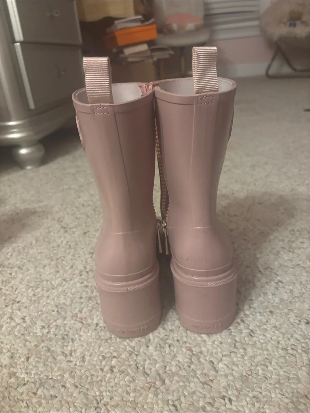 Moncler Women's Loftgrip Blush Rubber Lug Heel Boot